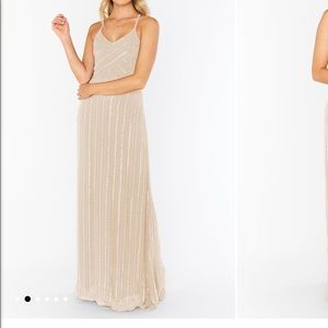 Show Me Your Mumu Champagne Beaded Dress